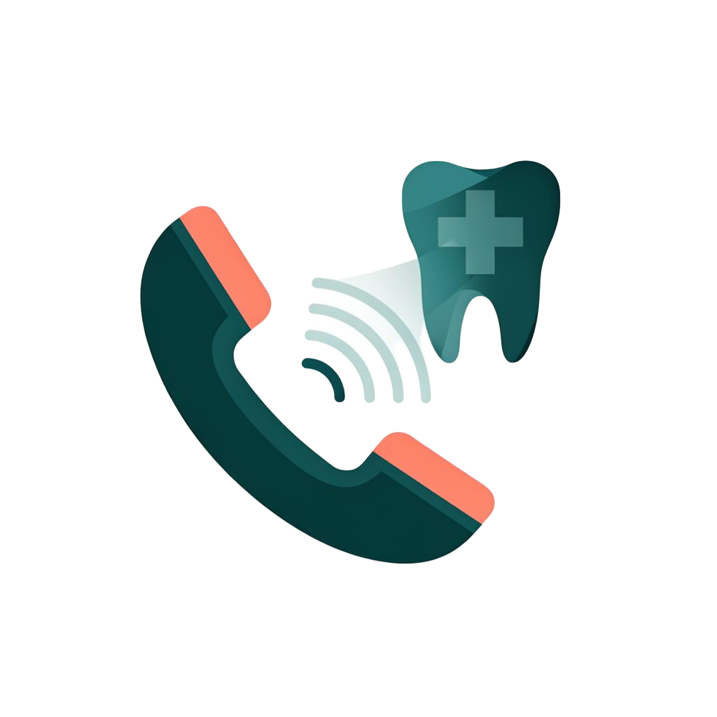 Illustratie van een AI-telefoonreceptionist voor tandartspraktijken